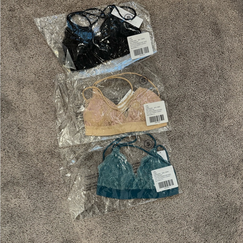 Urban Outfitters padded Lace bralettes